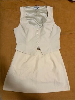 Princess Polly Cream Two-Piece Skirt Set